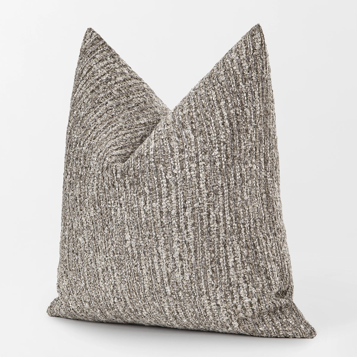 Greige Ribbed Boucle Pillow Cover | Sculpted Texture