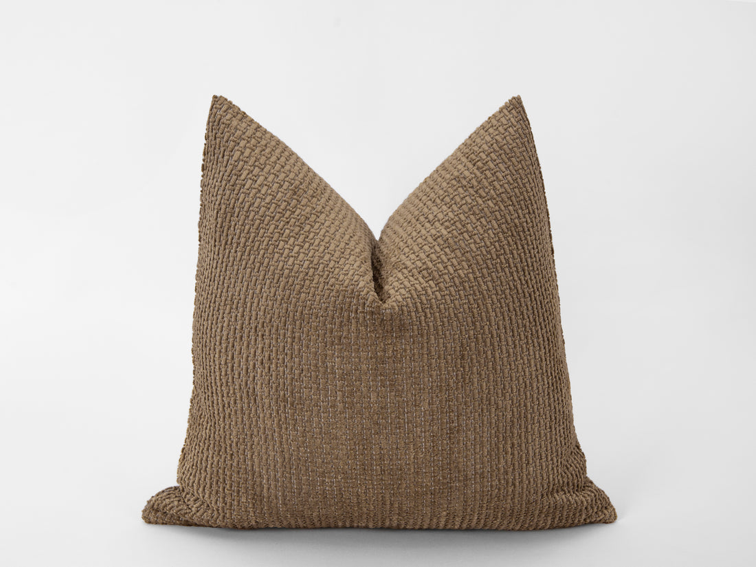 Brown Textured Pillow Cover