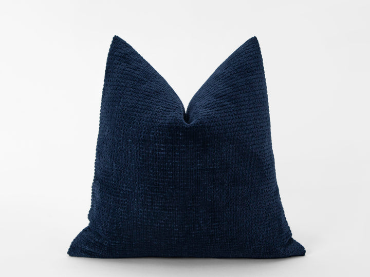 Deep Navy Textured Cozy Pillow Cover