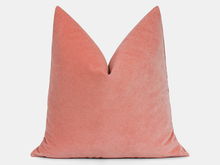 Peach Pink Velvet Pillow Cover