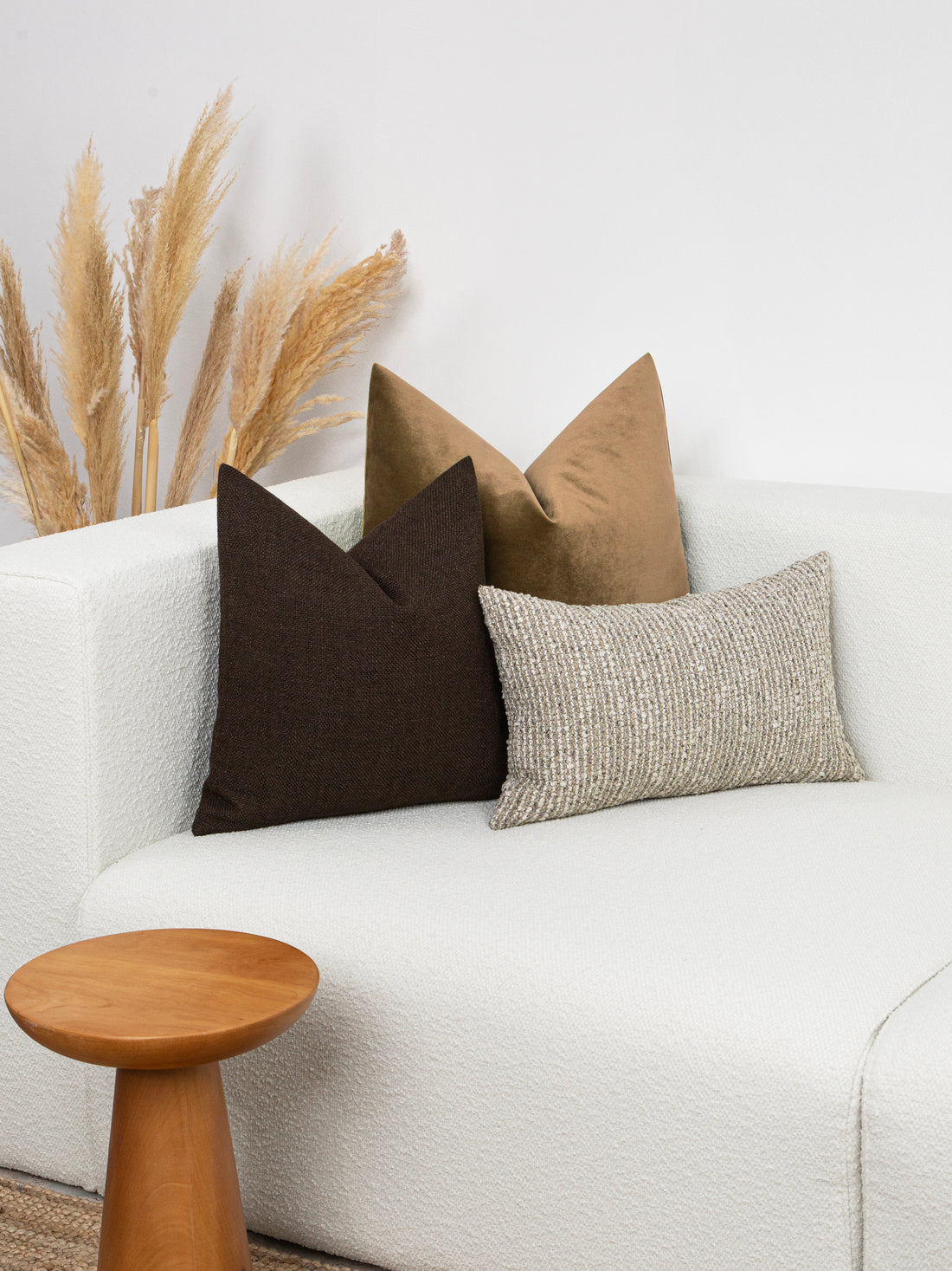 Dark Brown Linen Pillow Cover