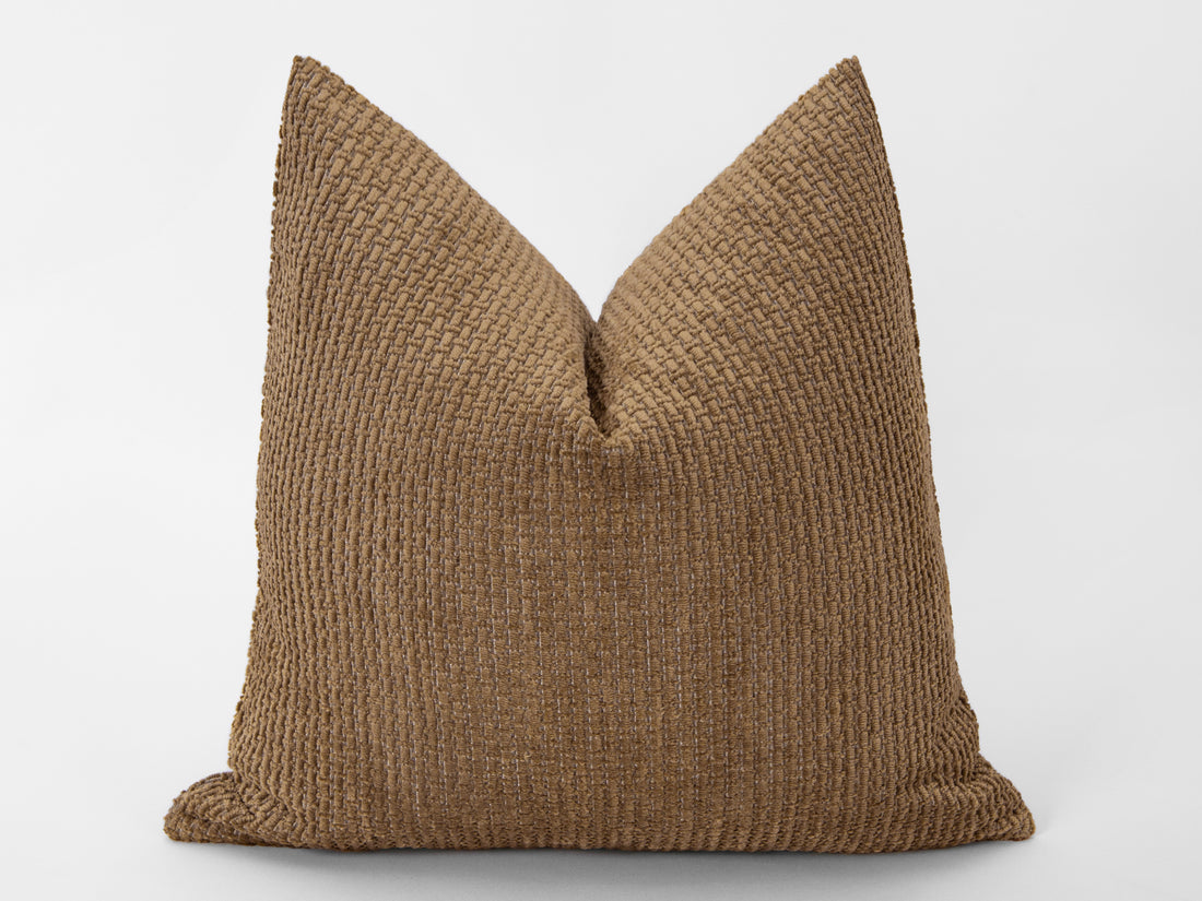 Brown Textured Pillow Cover