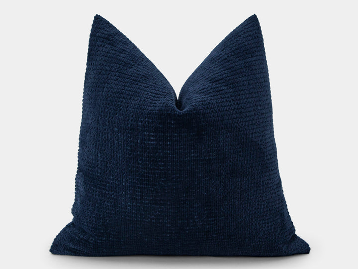 Deep Navy Textured Cozy Pillow Cover