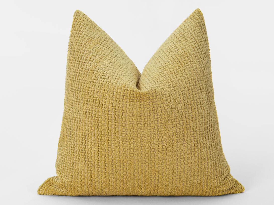 Yellow Boho Textured Pillow Cover