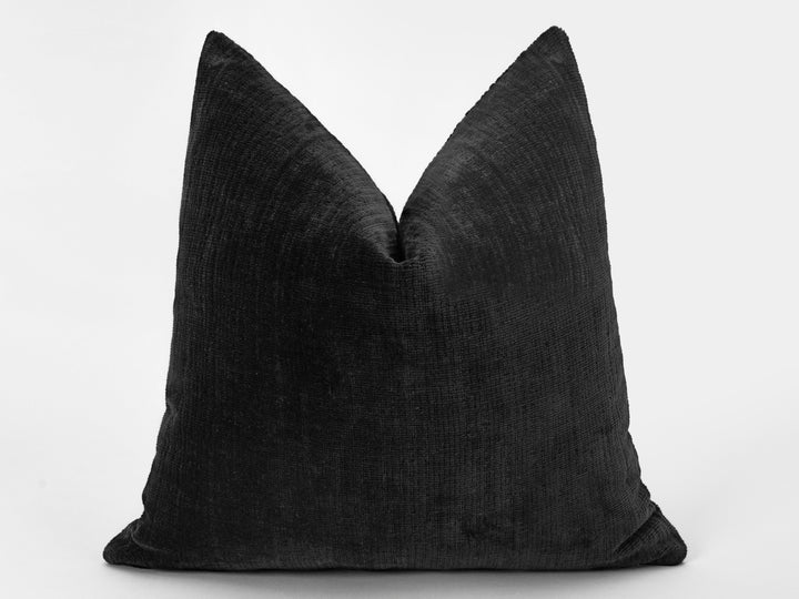 Black Soft Textured Pillow Cover