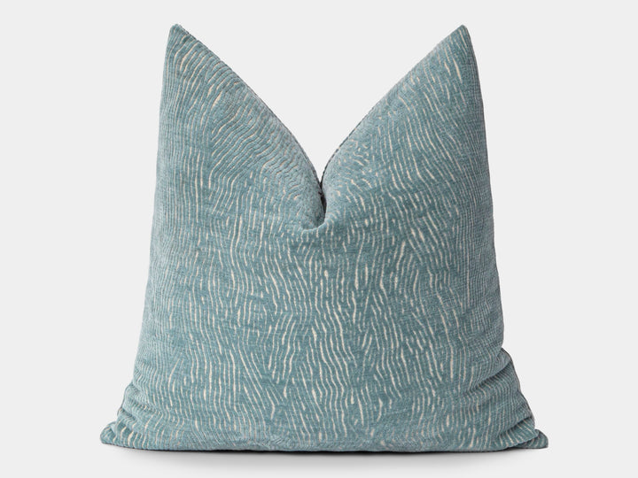 Aqua Blue Textured Pillow Cover