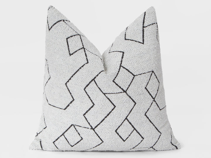 Off White and Black Geometric Pillow Cover