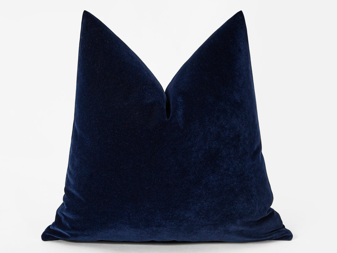 Navy Blue Velvet Pillow Cover