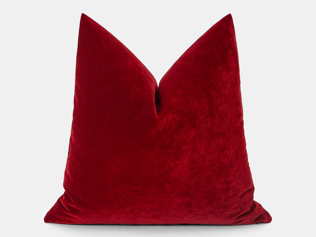 Wine Red Velvet Pillow Cover