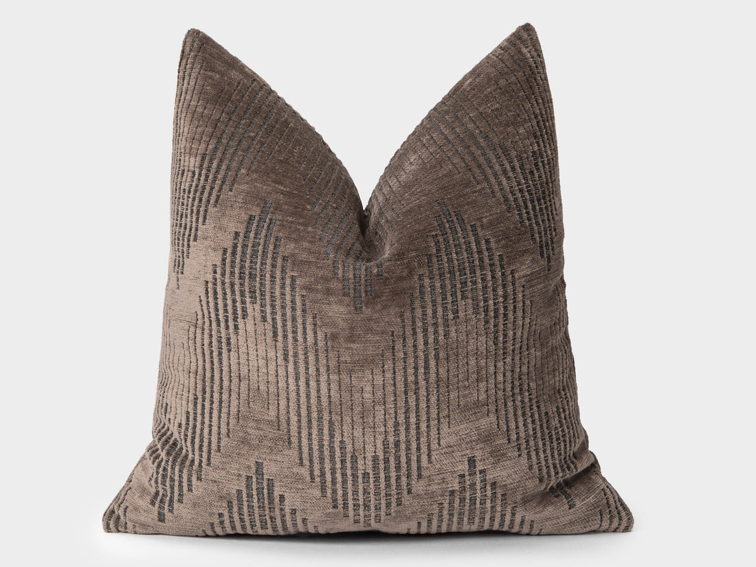 Brown Geometric Textured Pillow Cover