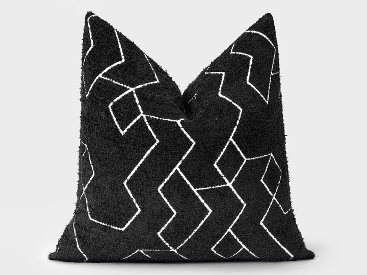 Black and White Geometric Pillow Cover