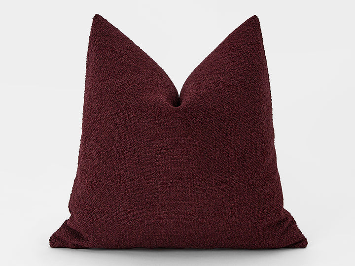 Burgundy Boucle Pillow Cover