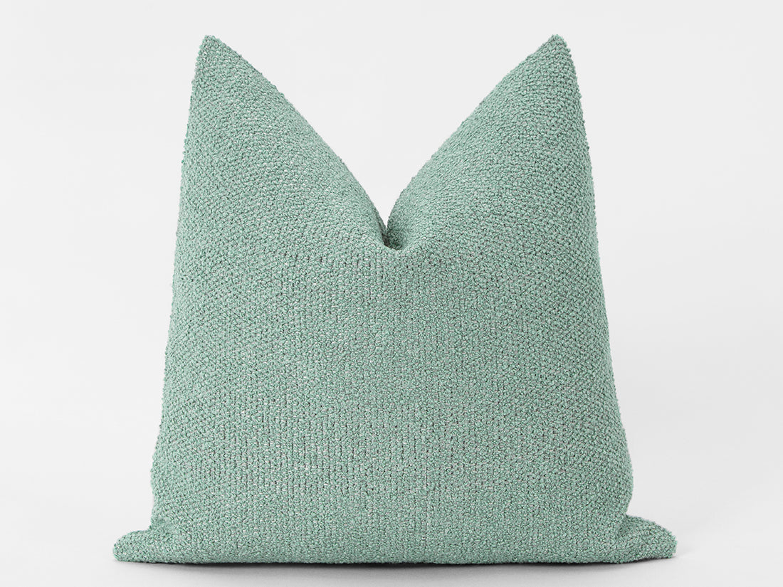 Dusty Green Boucle Pillow Cover