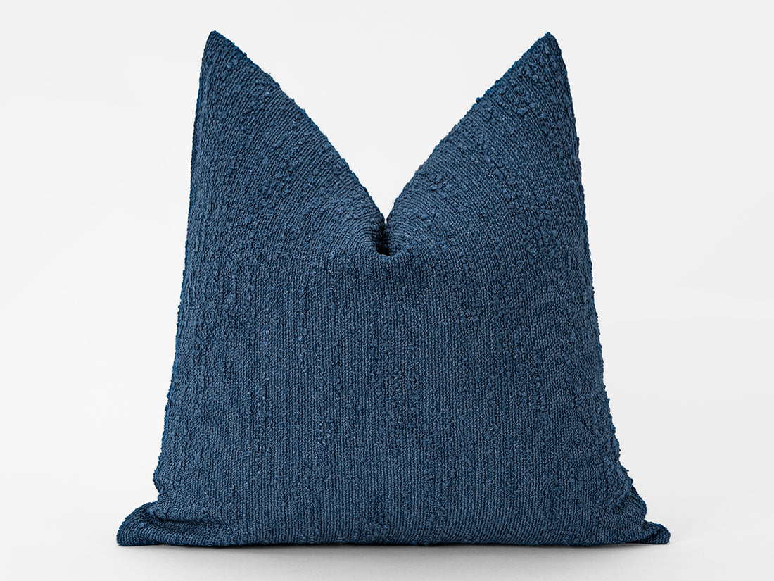 Blue Boho Textured Pillow Cover