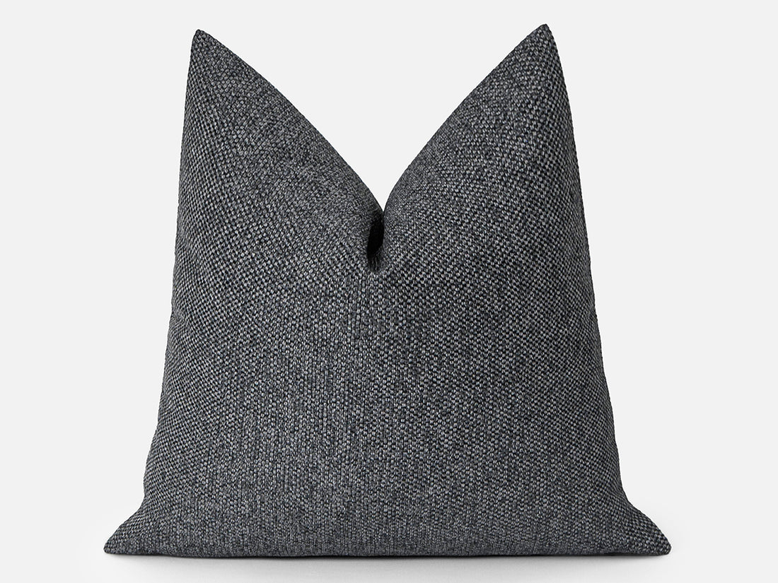 Charcoal Woven Pillow Cover