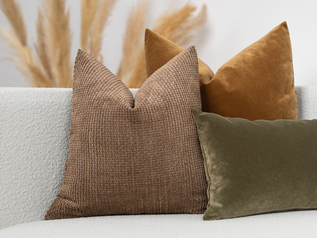 Brown Textured Pillow Cover