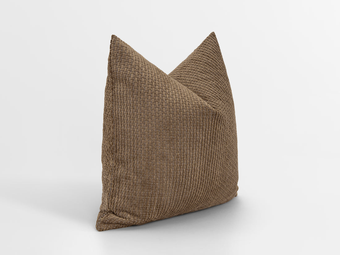 Brown Textured Pillow Cover