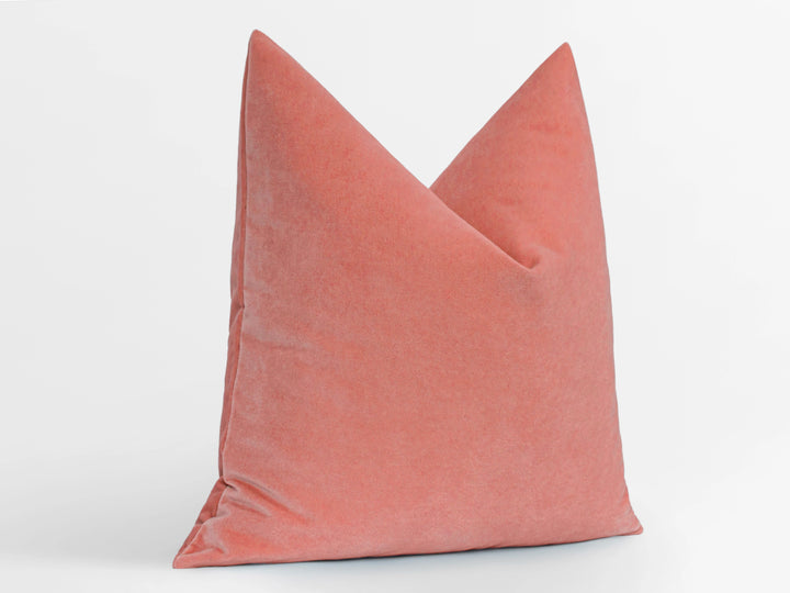 Peach Pink Velvet Pillow Cover