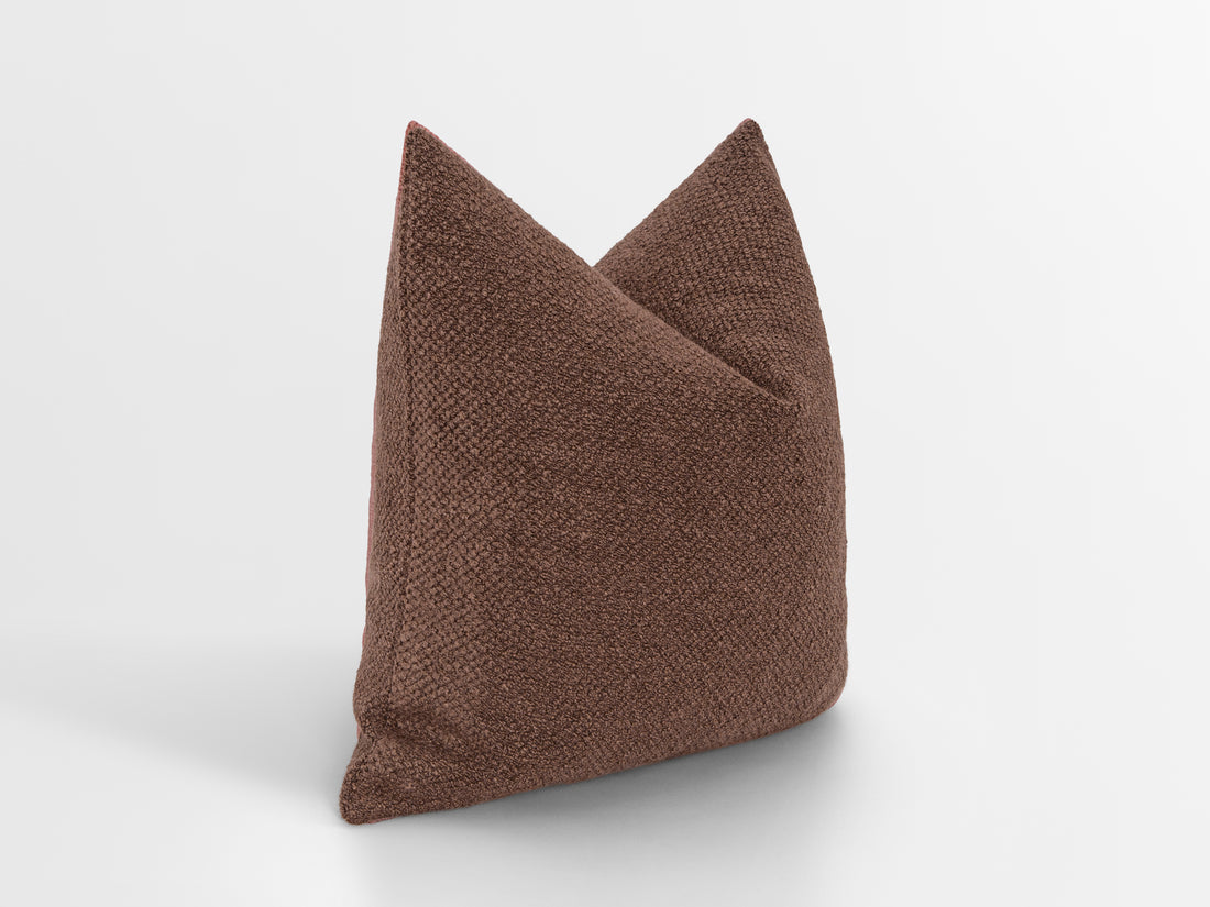 Dark Cognac Textured Pillow Cover