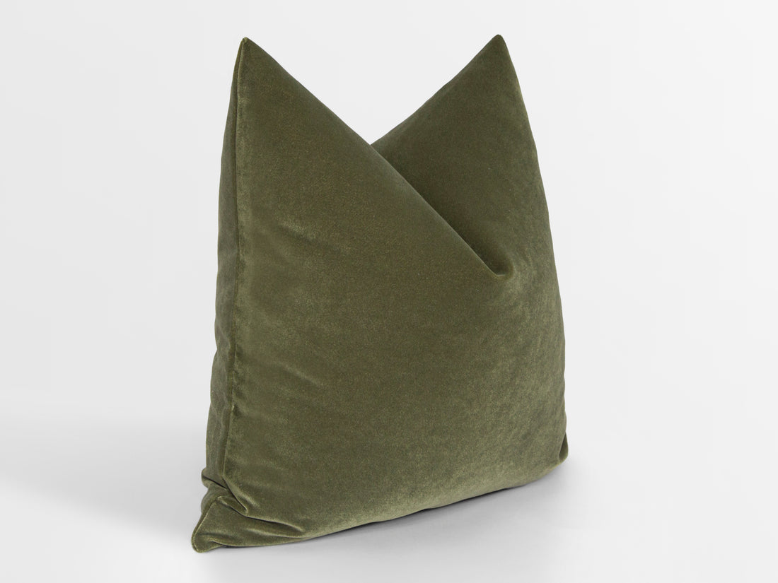 Olive Green Velvet Pillow Cover