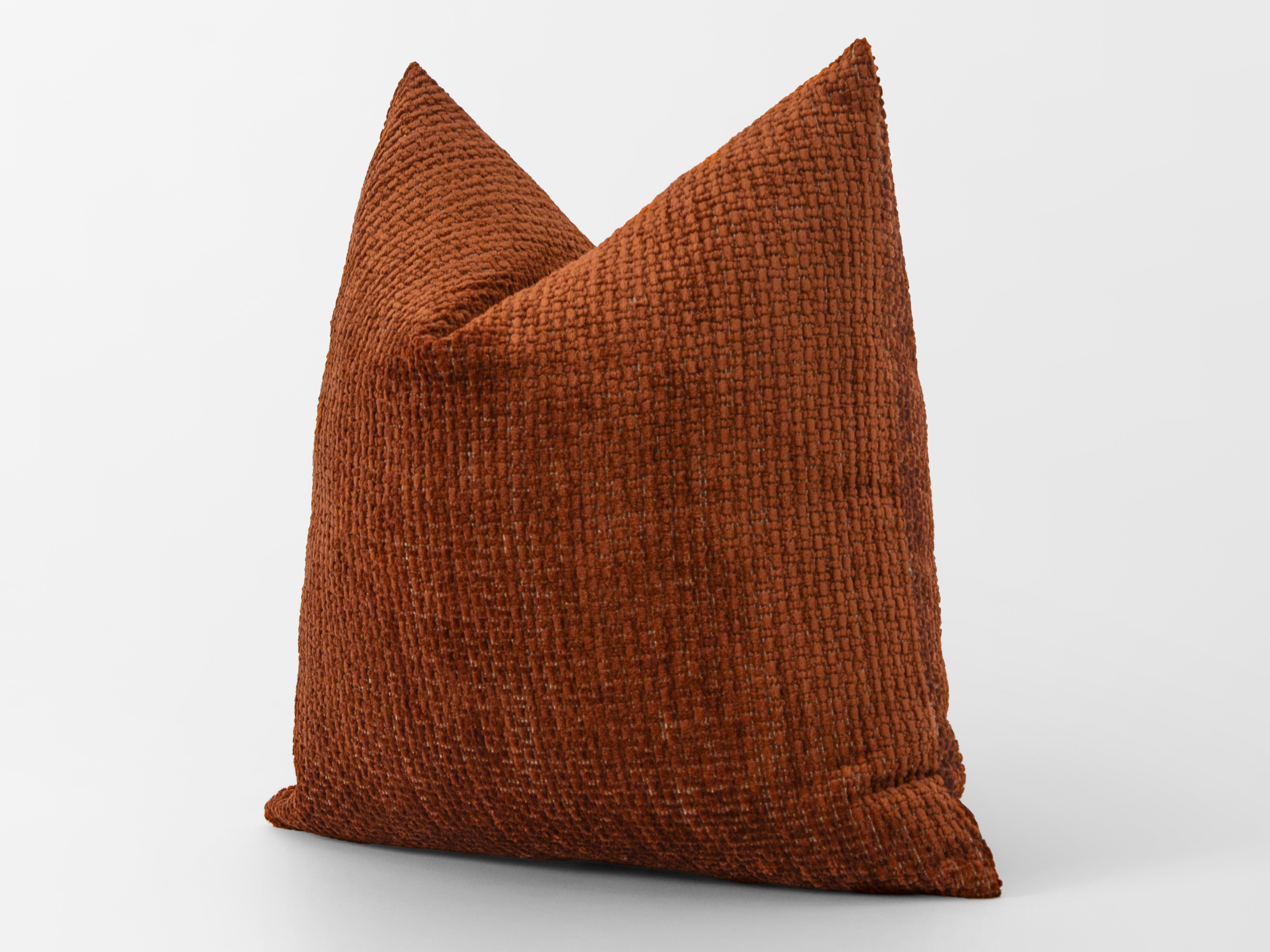 Rust Boho Textured Pillow Cover