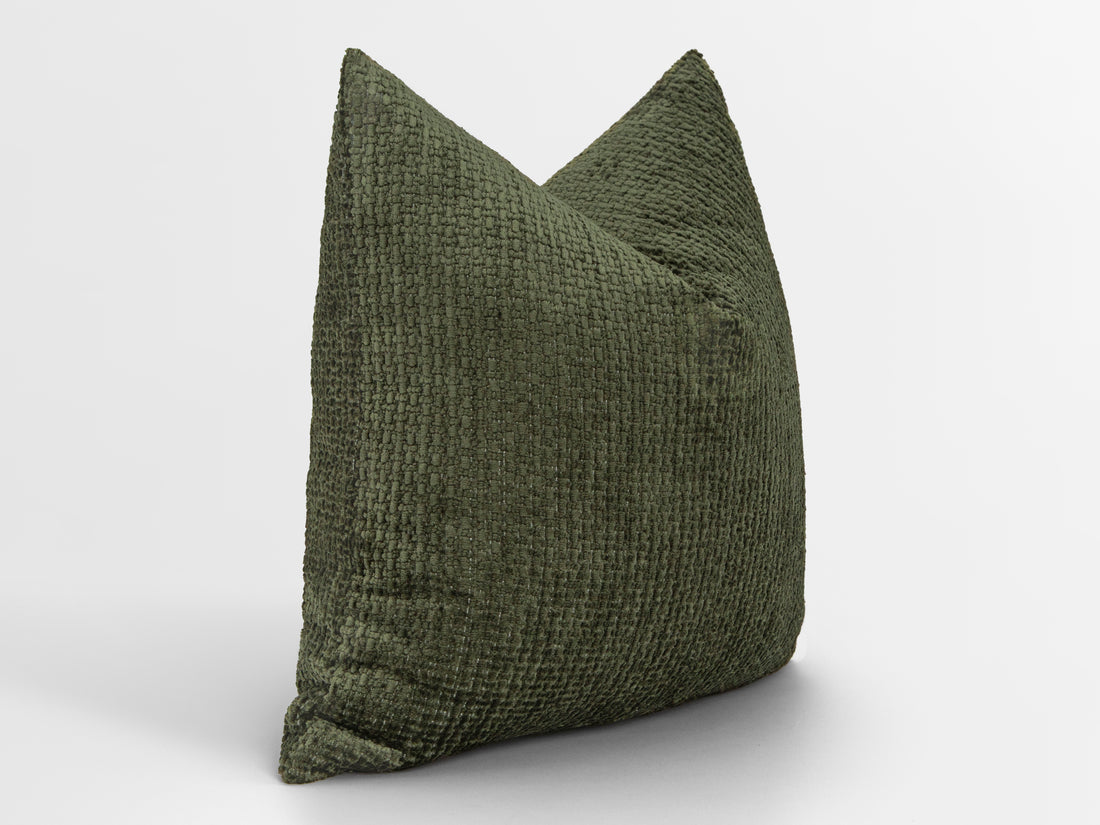 Olive Boho Textured Pillow Cover