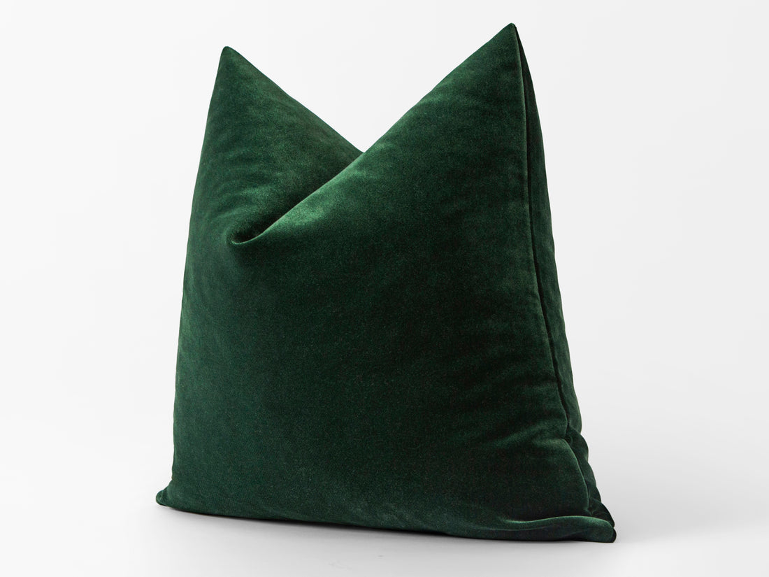 Deep Green Velvet Pillow Cover