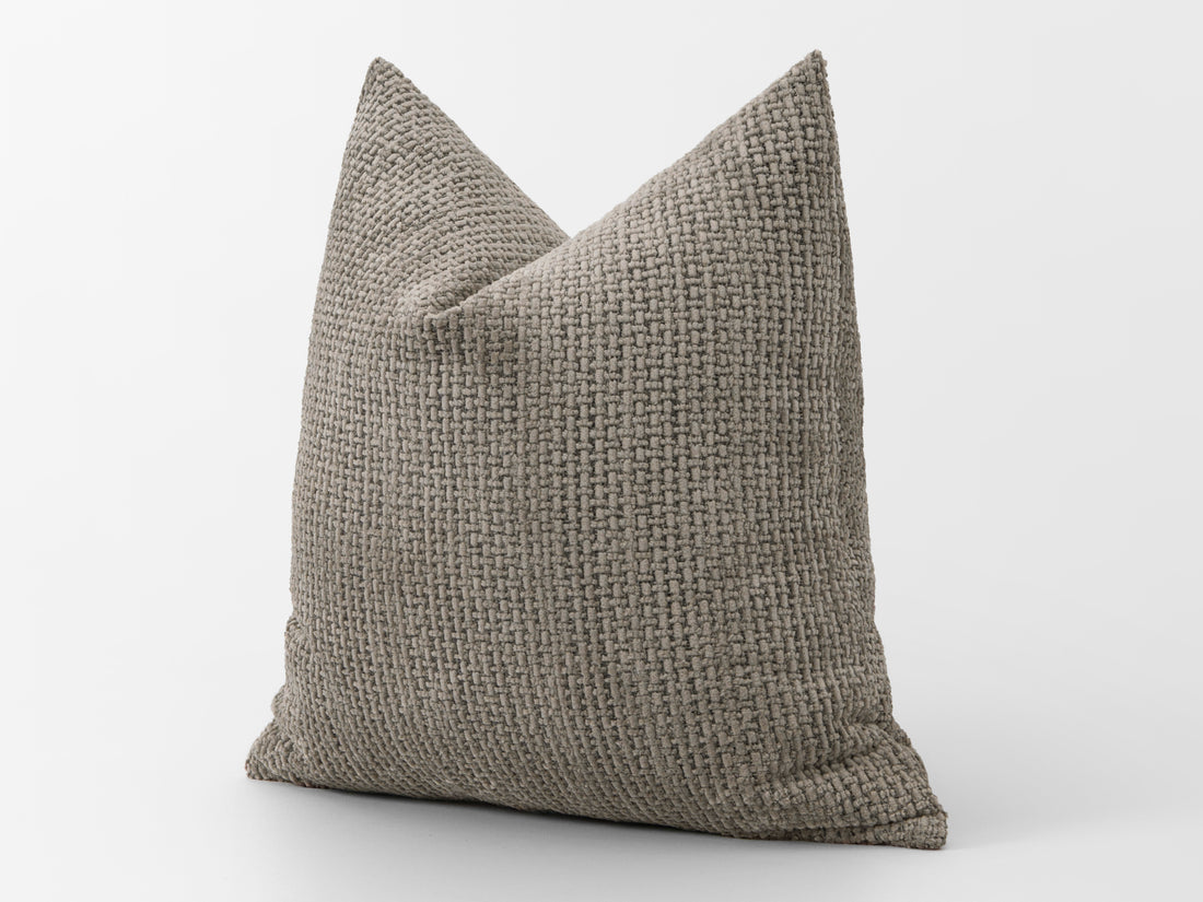 Taupe Gray Textured Pillow Cover