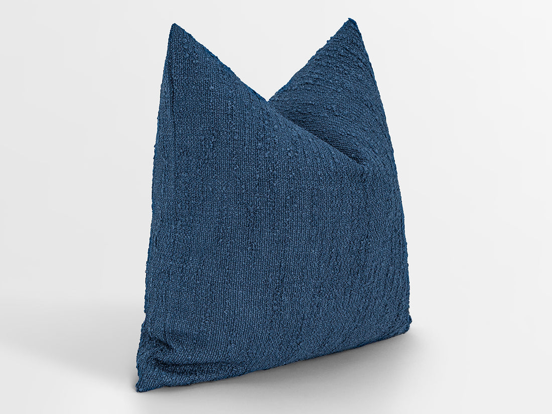 Blue Boho Textured Pillow Cover