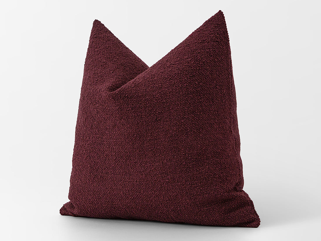 Burgundy Boucle Pillow Cover