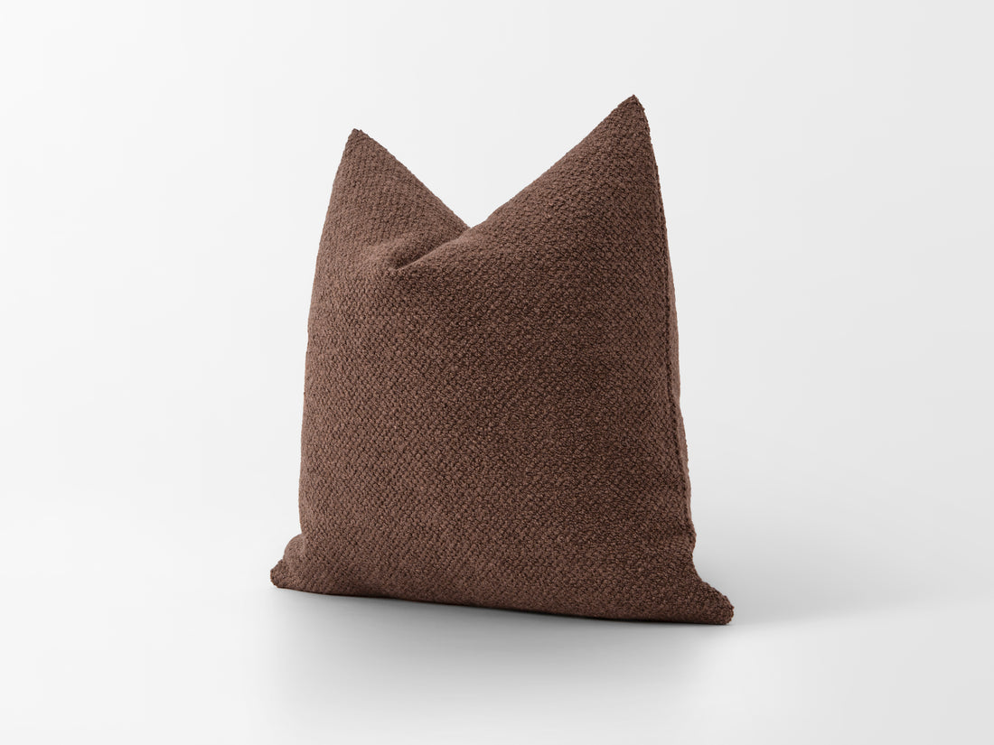 Dark Cognac Textured Pillow Cover