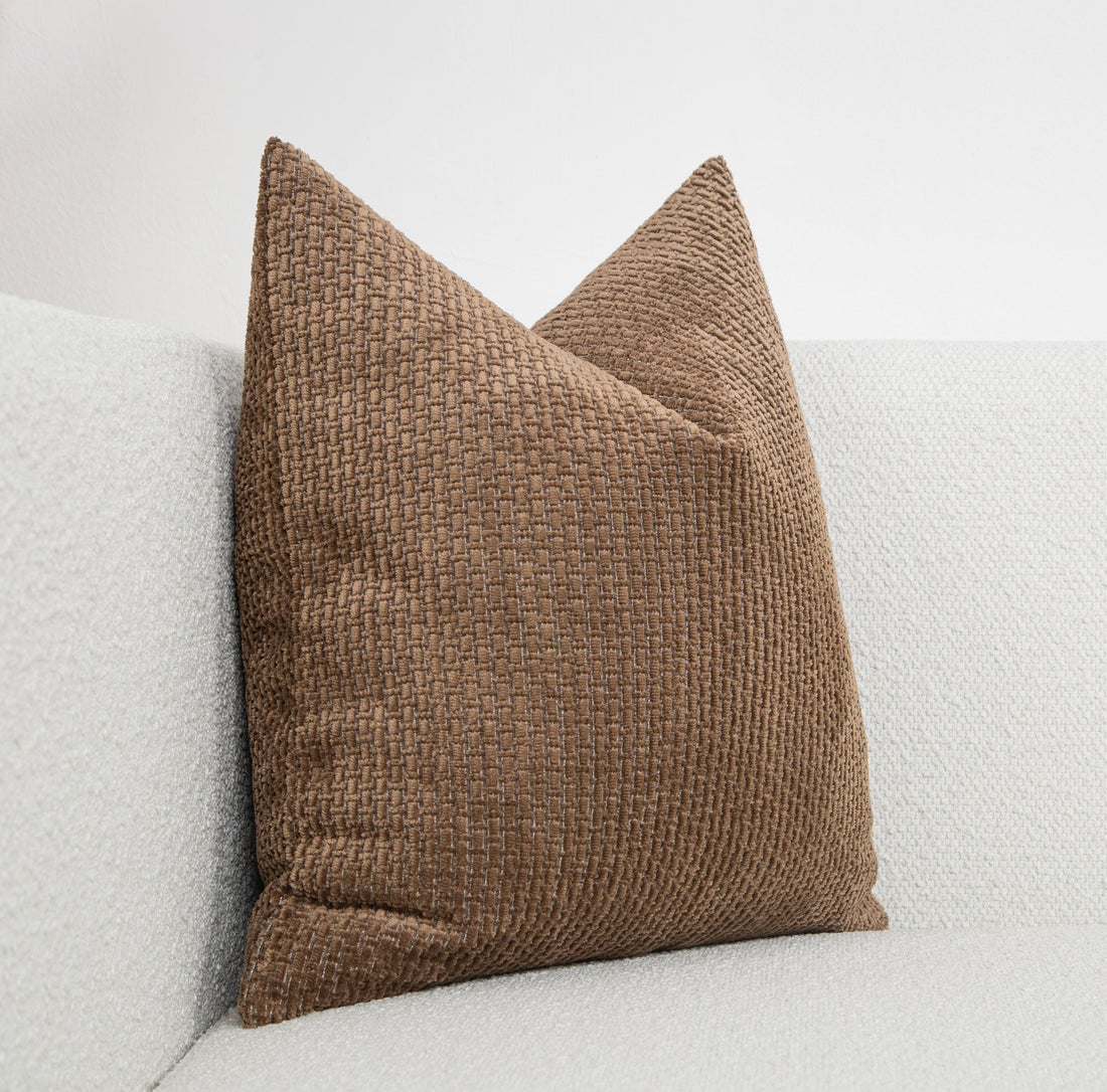 Brown Textured Pillow Cover