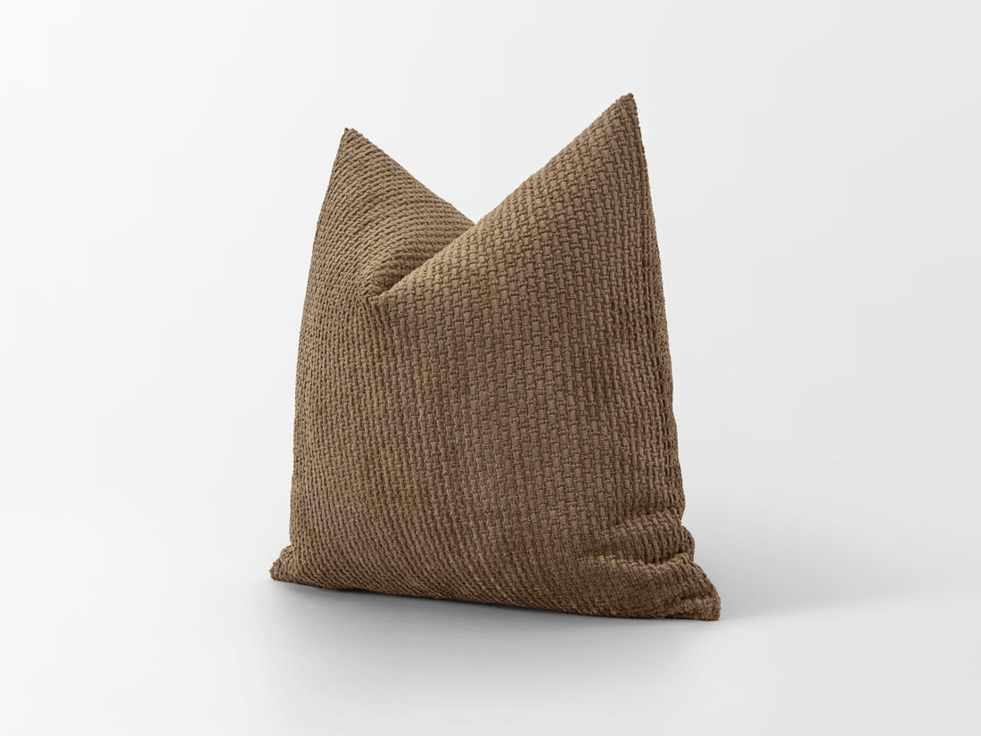 Brown Textured Pillow Cover