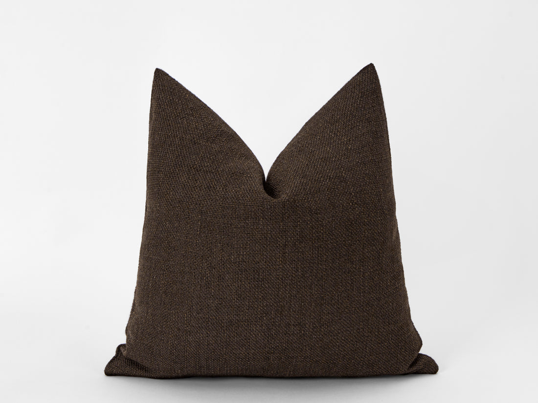 Dark Brown Linen Pillow Cover