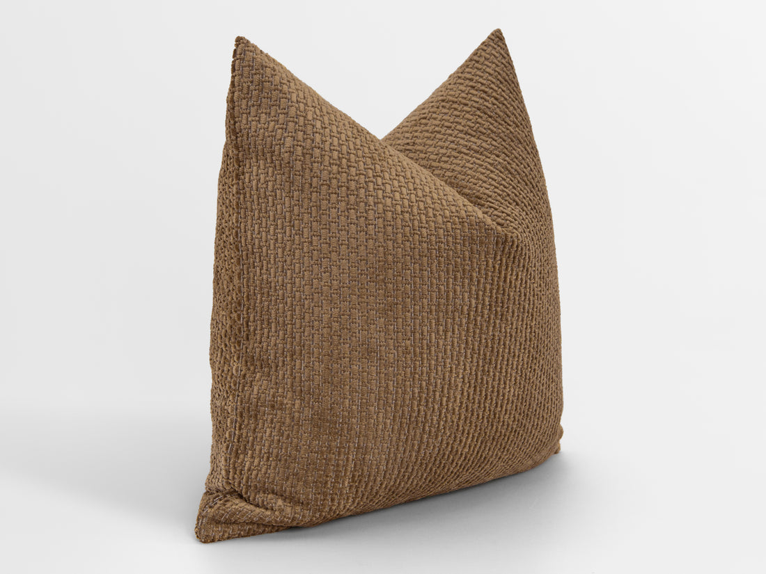 Brown Textured Pillow Cover