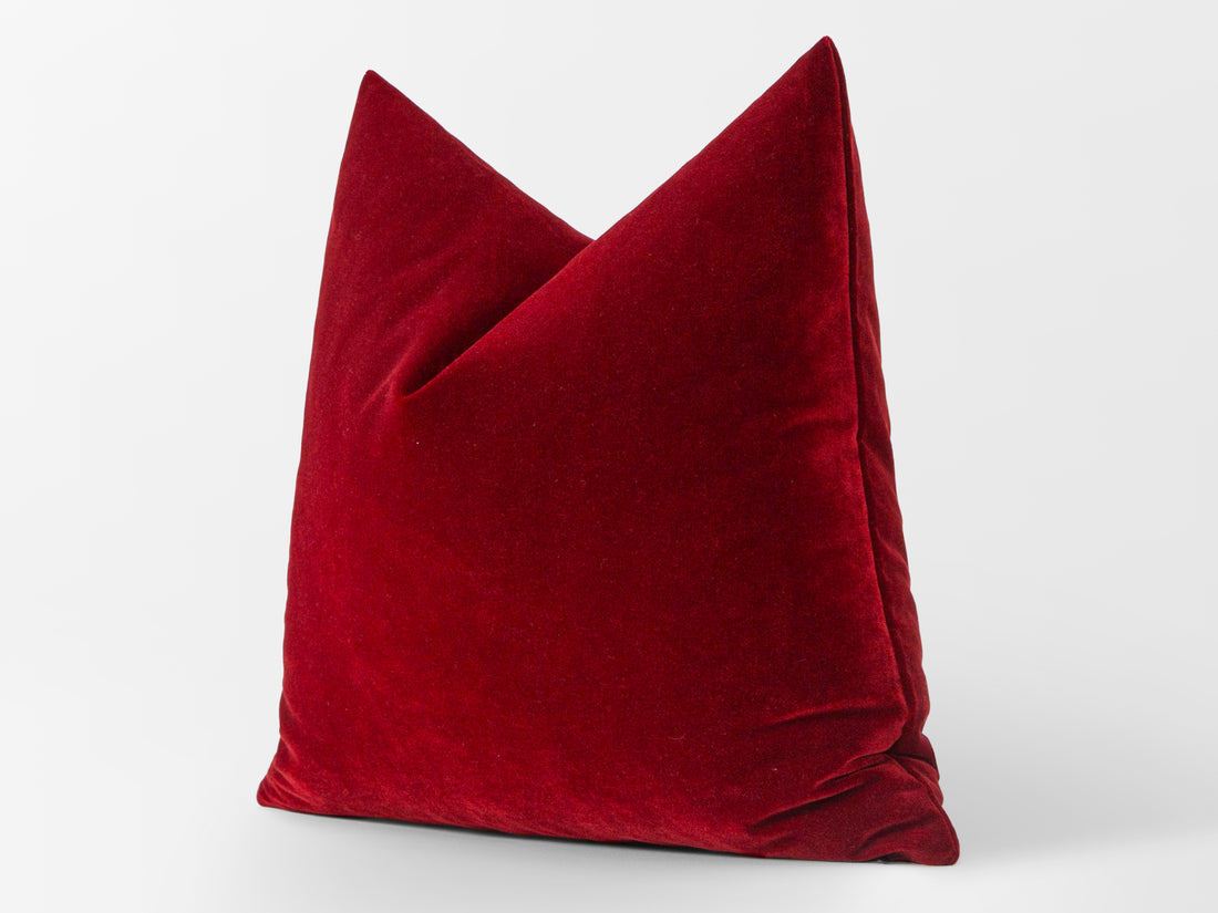 Wine Red Velvet Pillow Cover