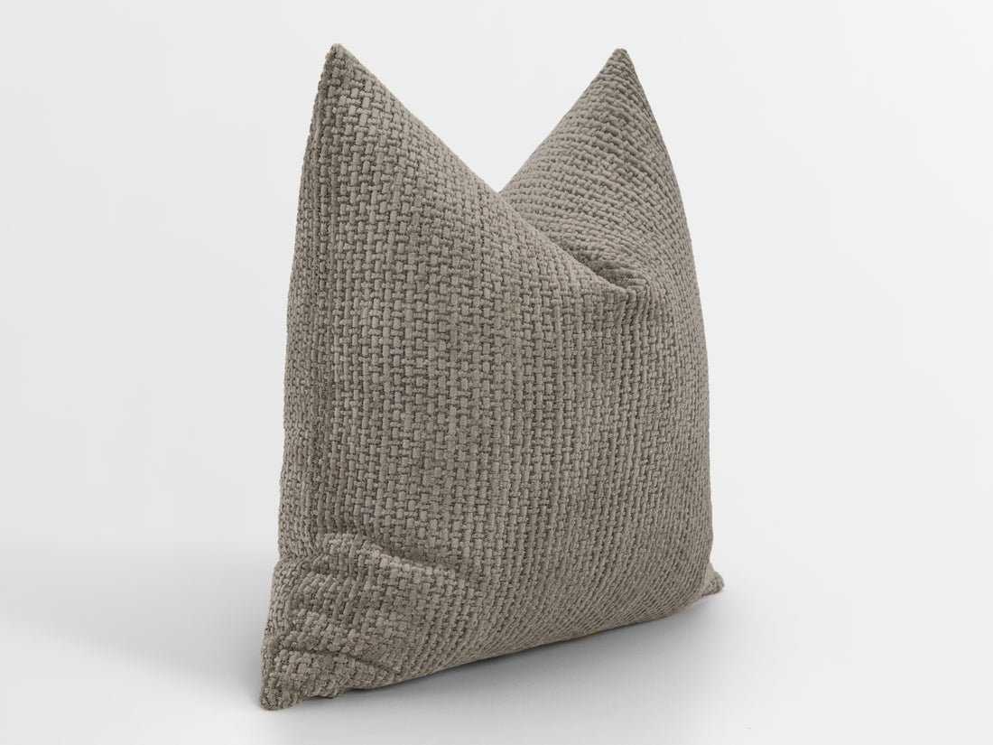 Taupe Gray Textured Pillow Cover