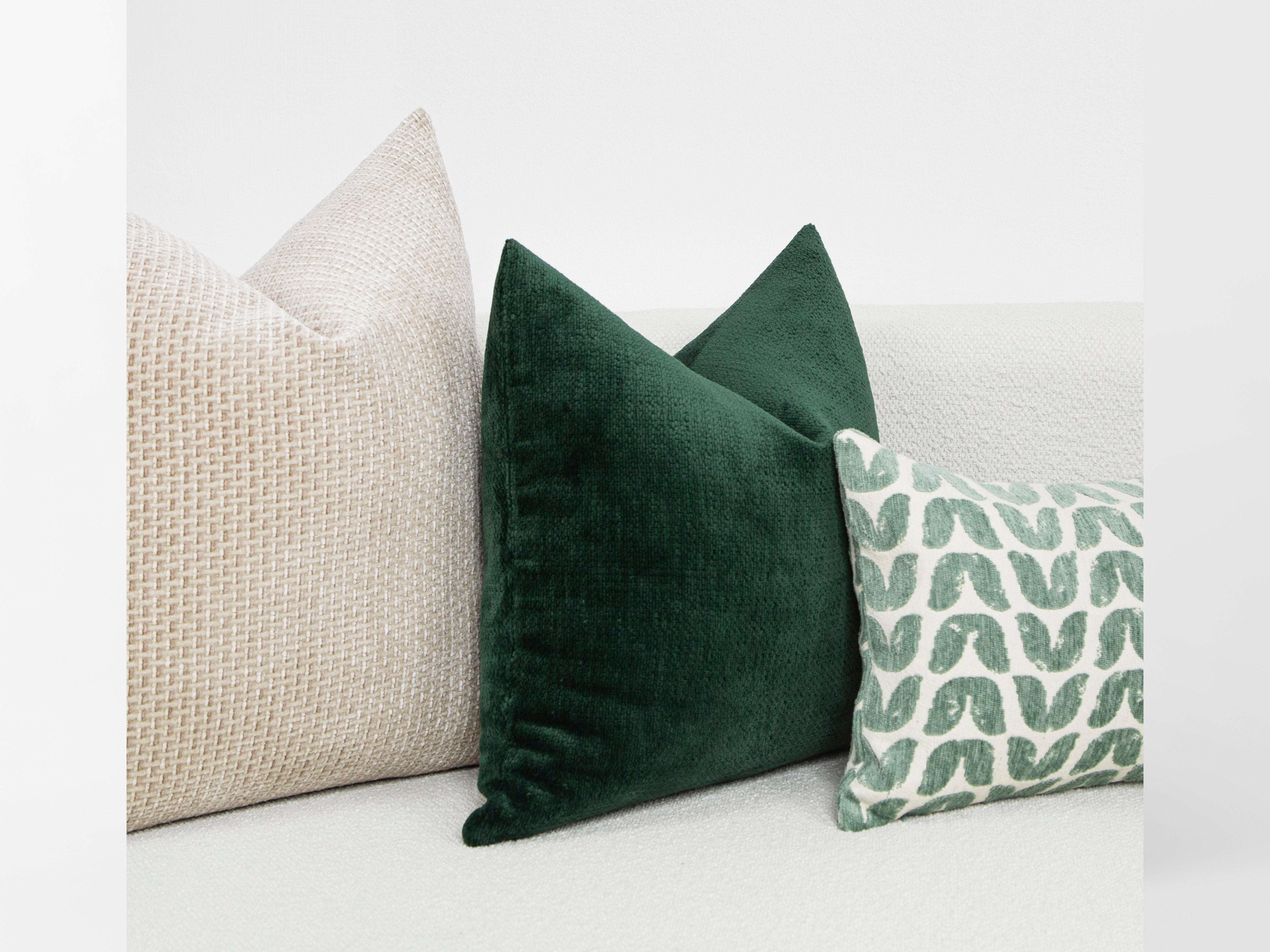 Green Soft Textured Pillow Cover