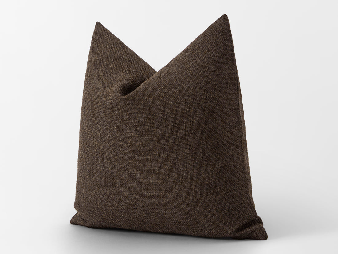 Dark Brown Linen Pillow Cover