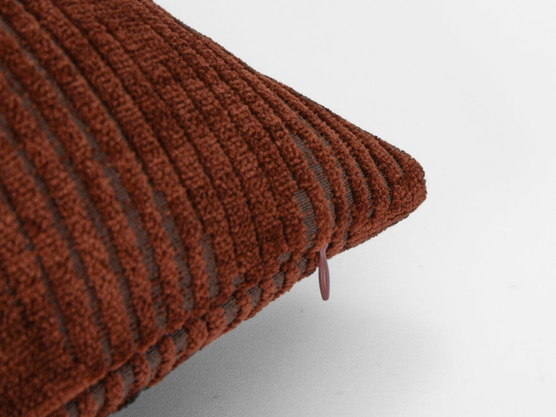 Rust Geometric Textured Pillow Cover