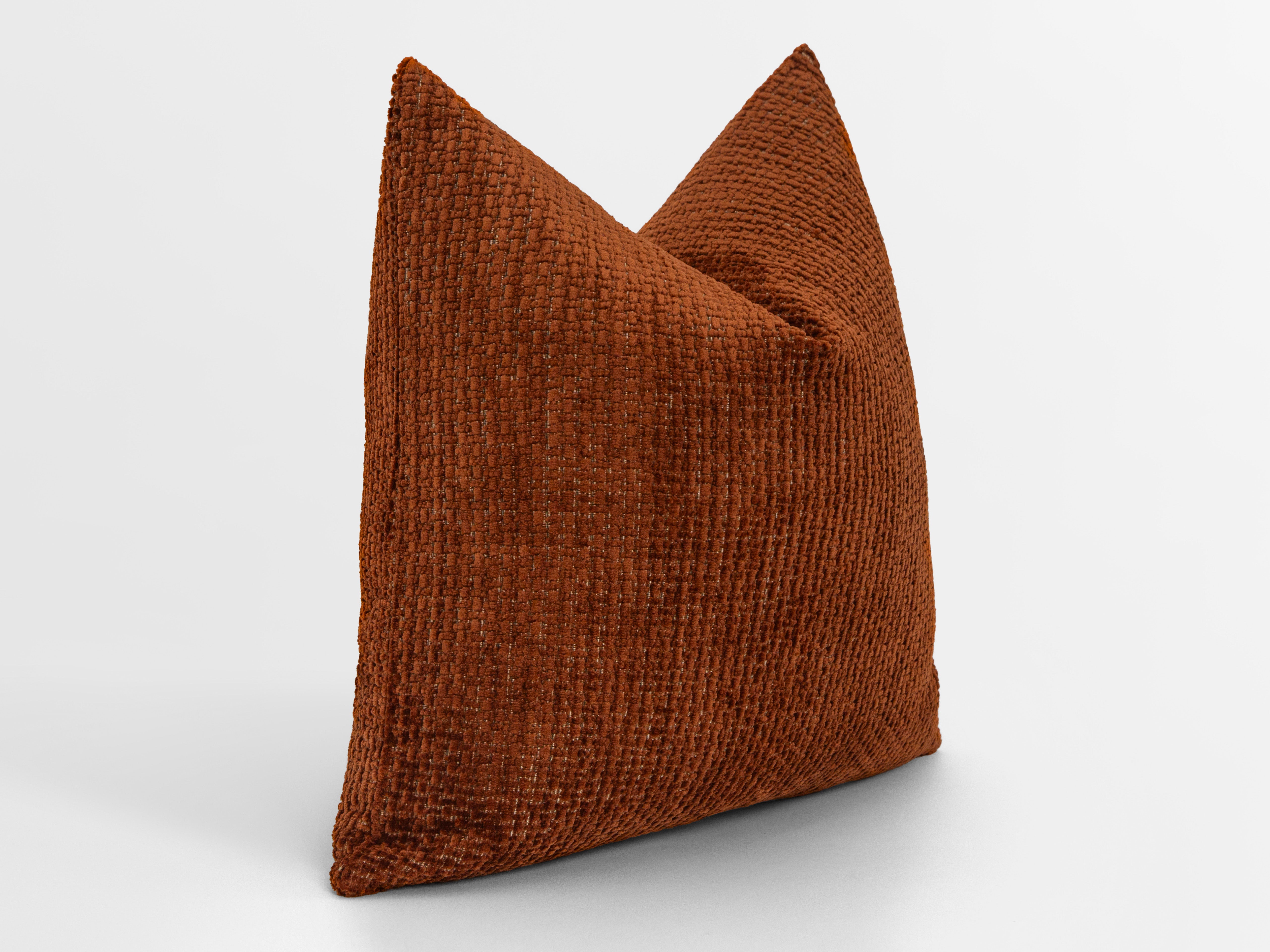 Rust Boho Textured Pillow Cover