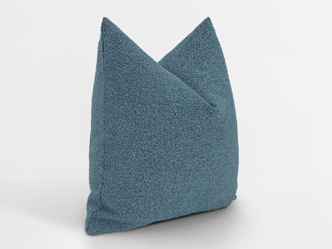 Teal Blue Boucle Pillow Cover