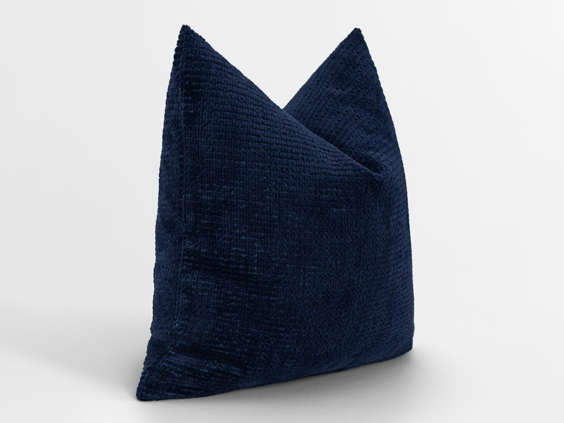 Deep Navy Textured Cozy Pillow Cover