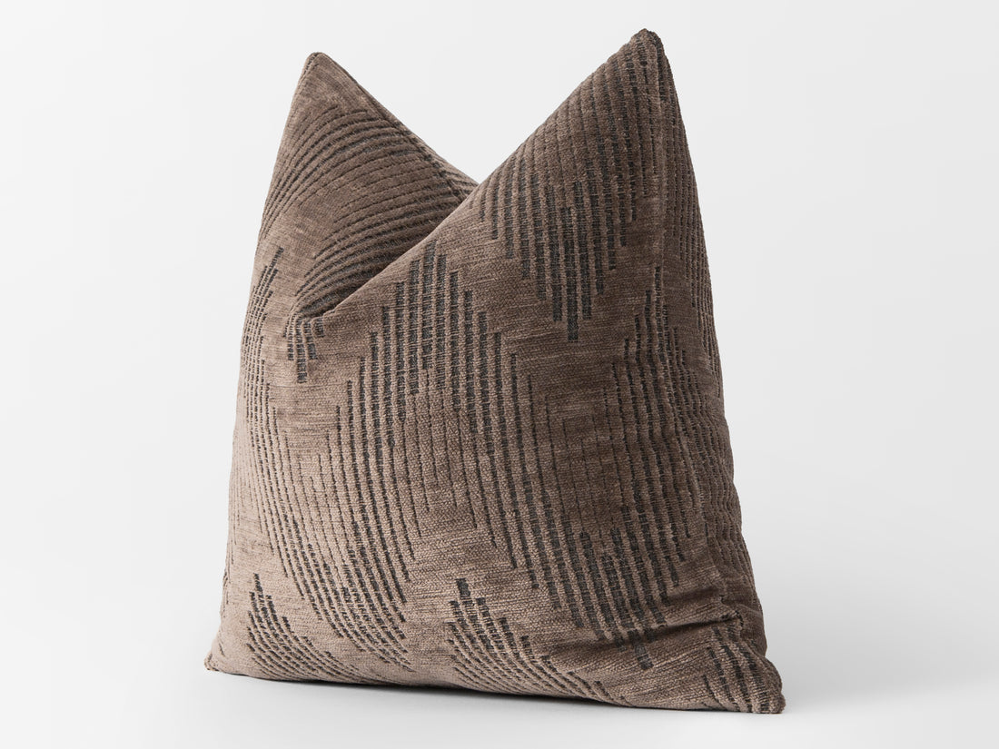 Brown Geometric Textured Pillow Cover