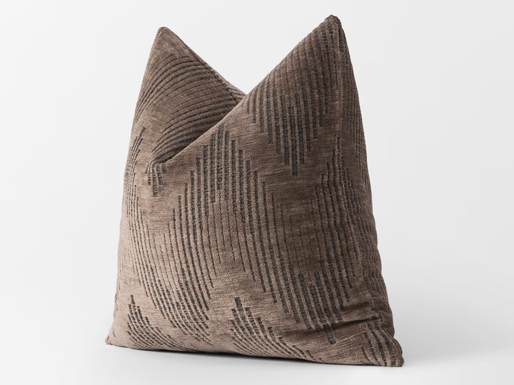 Brown Geometric Textured Pillow Cover