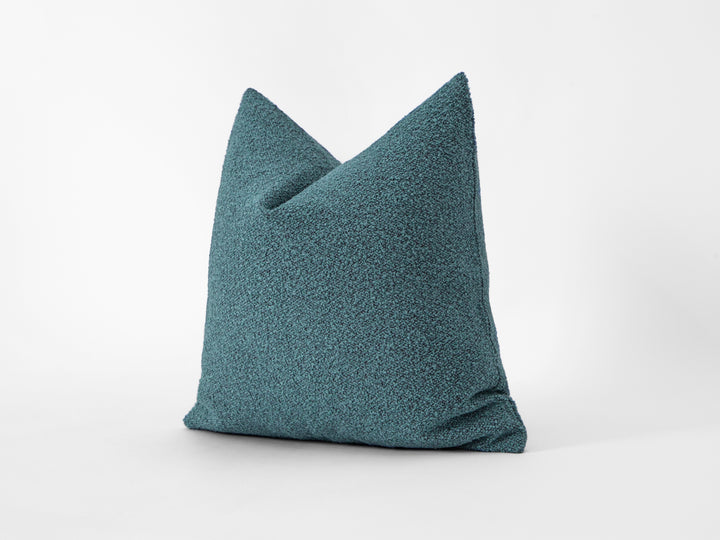 Teal Blue Boucle Pillow Cover