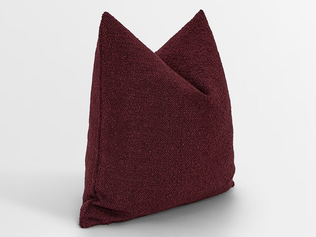 Burgundy Boucle Pillow Cover