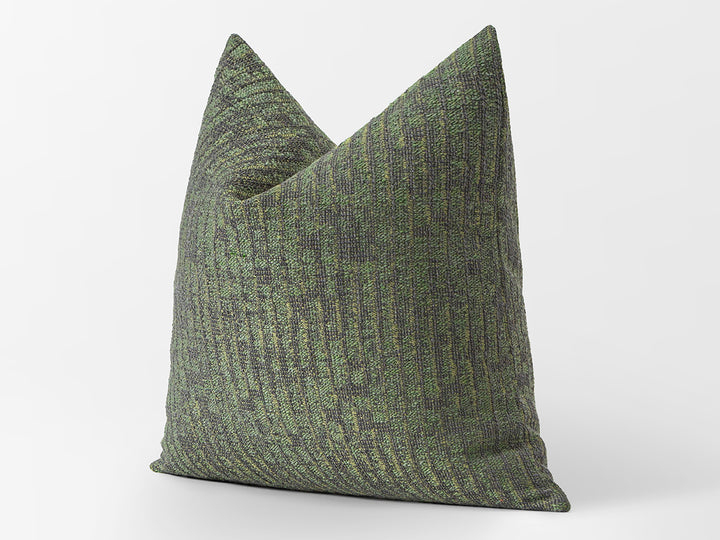 Green and Gray Woven Pillow Cover