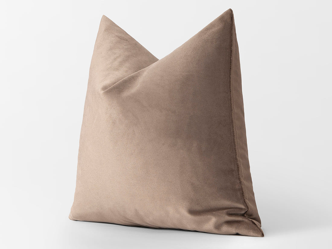 Brown Beige Velvet Pillow Cover