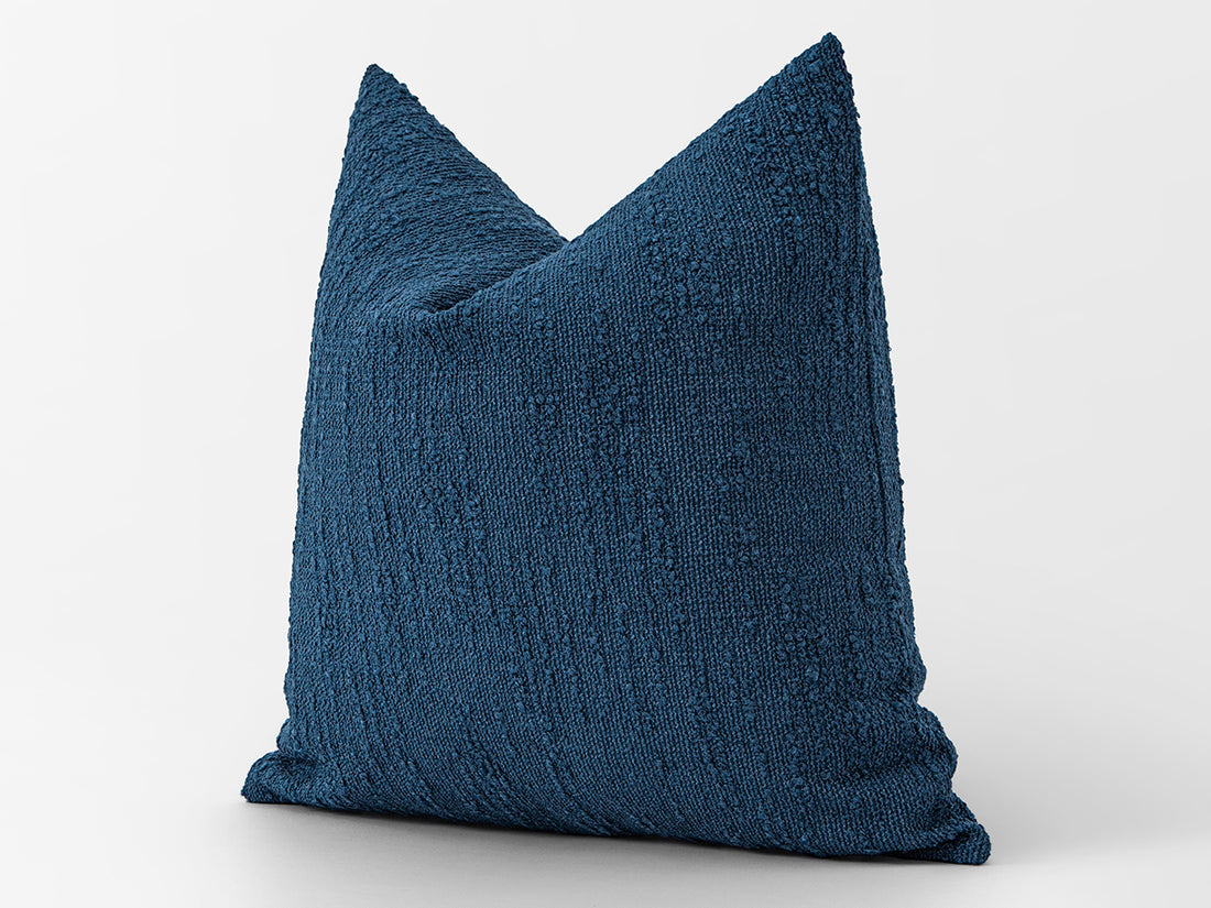 Blue Boho Textured Pillow Cover